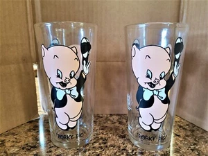 Vintage 1973 Porky Pig Pepsi Looney Tunes Warner Bros Trinkgläser - Bild 1 von 3