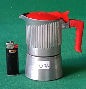 VECCHIA E RARA  CAFFETTIERA  ITALIANA VINTAGE 1 UNA TAZZA ALLUMINIO. CI76 - Picture 1 of 11