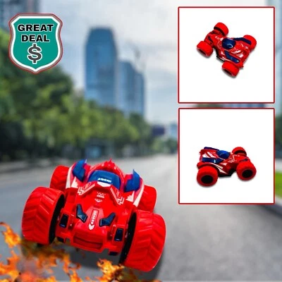 Red Pull Back Spinning Stunt Toy Car. - Image 1 of 4