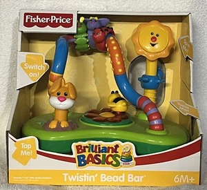 NEW Fisher Price Baby Brilliant Basics Twistin' Bead Bar Baby Development Toy - Picture 1 of 2