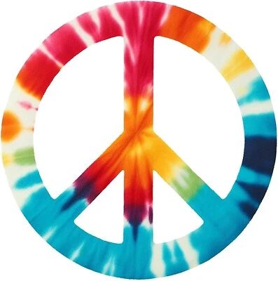 Tie Dye Peace Sign Iron On Transfer - T-Shirt + Other Light & Dark Fabrics #4 - Изображение 1 из 2