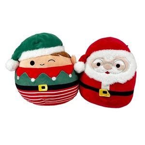 Squishmallows Jangle the Elf Winking 14" & Santa Glasses 13" Christmas Plush Set - Picture 1 of 12