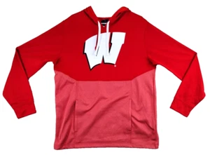 Wisconsin Badgers Hoodie Sweatshirt Mens Large Red pockets drawstrings - Picture 1 of 19