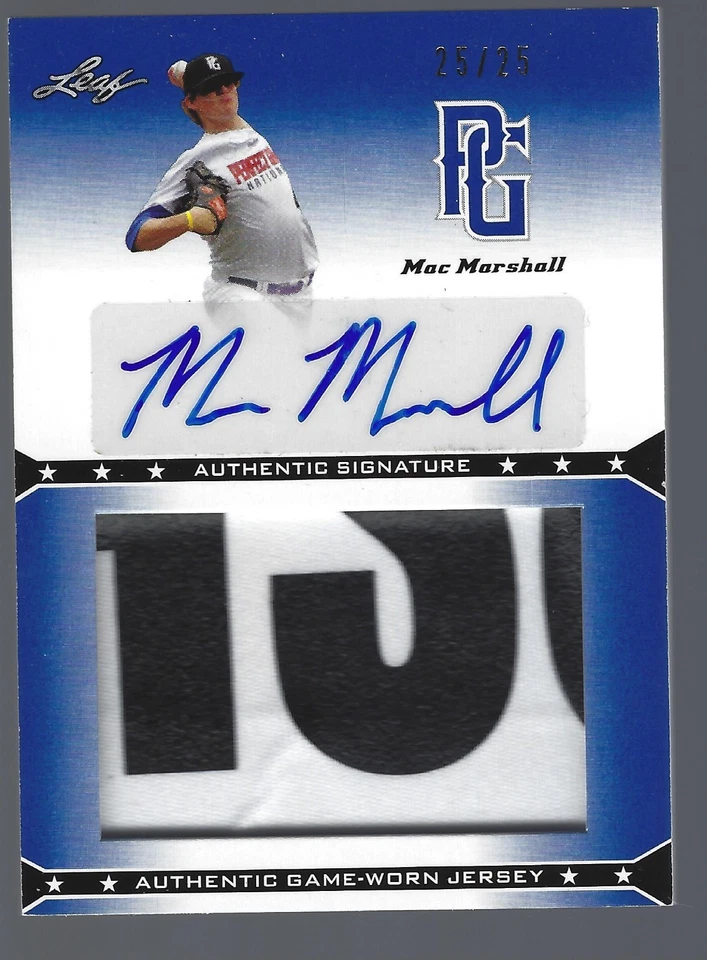 2013 Leaf Perfect Game Jersey Autographs Blue #MM1 Montrell Marshall 25/25 - Image 1 of 1