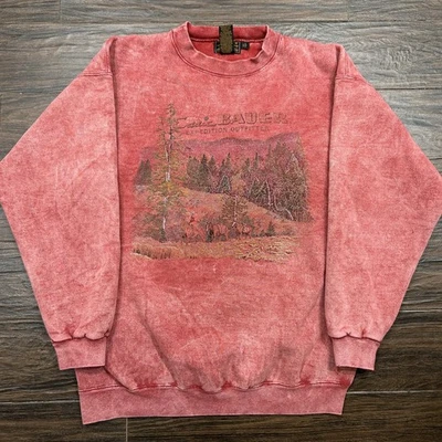 Vintage 90s Eddie Bauer Nature Crewneck Sweatshirt Size XL Made in USA Acid Wash - Image 1 of 4