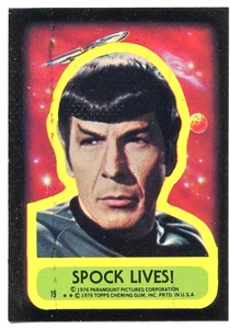 1976 Topps Star Trek #19 Spock Lives Sticker Card Factory Printer Error - Picture 1 of 2