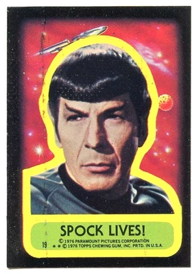 1976 Topps Star Trek #19 Spock Lives Sticker Card Factory Printer Error - Image 1 of 2