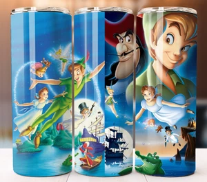 Peter Pan 20oz Skinny Tumbler Cup Mug  Lid Straw Hot Cold Drinks - Picture 1 of 1