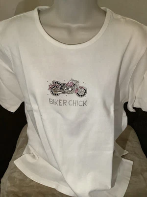 XL Christine Alexander Manga Corta con Cristales de Swarovski “Biker Chick” Foto 1 de 4