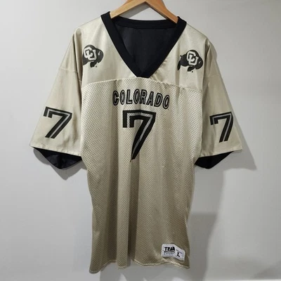 Vintage Colorado Buffaloes Football Jersey Gold Black Reversible #7 Mens Large  - Image 1 of 4