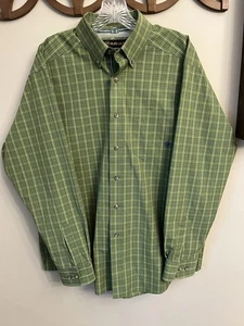 Camicia Ariat serie Pro uomo grande verde a quadri con bottoni cowboy western - Foto 1 di 6