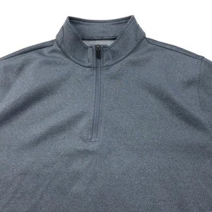 Maglione Hickey Freeman blu grigio medio golf 1/4 zip finto collo manica lunga - Foto 1 di 8