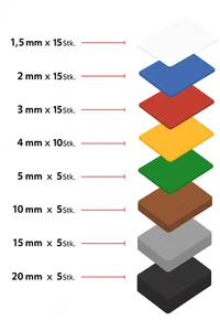 BAUHELD® Unterlegplatten 60x40mm | 80 Stück Set | Kunststoff Verglasungsklötze - Bild 1 von 2