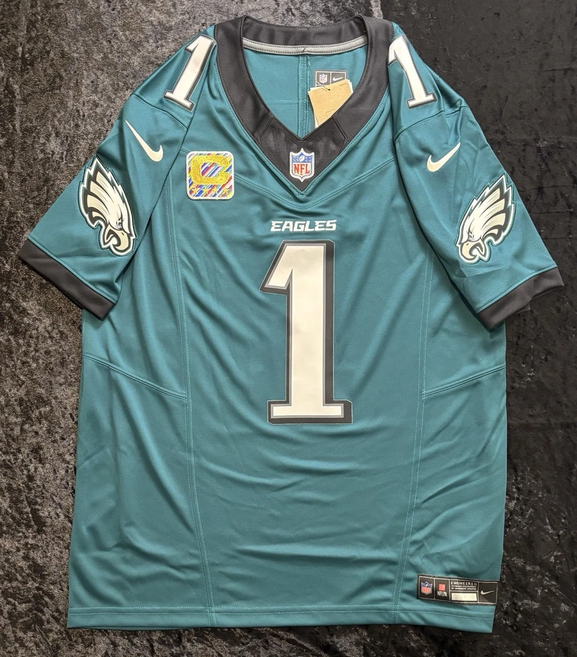 Jalen Hurts White Philadelphia Eagles Nike FUSE Jersey C Patch Crucial Catch L