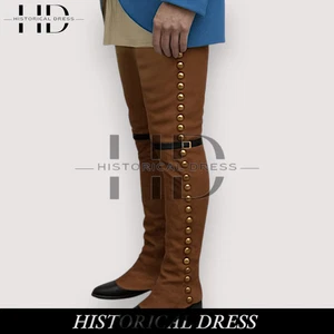 Brown Wool Gaiters 18th Century | Colonial Revolutionary War Style Leggings - Picture 1 of 6