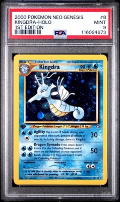 Kingdra-Holo 1st Edition Pokemon Neo Genesis 1st Edition 8 NM PSA MINT 9 Swirl - Image 1 of 2