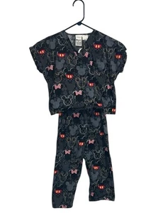 Disney Mickey Mouse KIDS Scrubs Set Size Medium Halloween Costume Black School - Picture 1 of 17