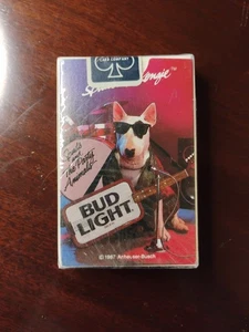 Tarjetas de juego vintage 1987 Bud Light Spuds Mackenzie perro recubiertas de plástico nuevas - Imagen 1 de 5