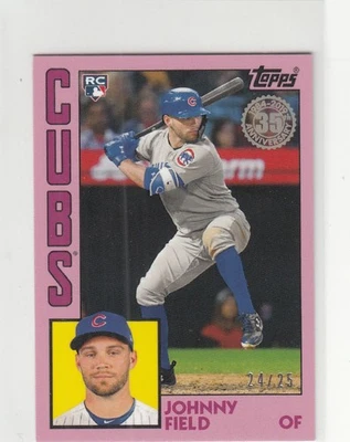 2019 Topps Baseball Mini 1984 35th Pink Parallel /25 JOHNNY FIELD RC Cubs - Image 1 of 2