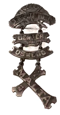 1892 Caballeros Templarios 25º Cónclave Trienal OSWEGO NY MALTA #21 INSIGNIA MEDALLA Foto 1 de 2
