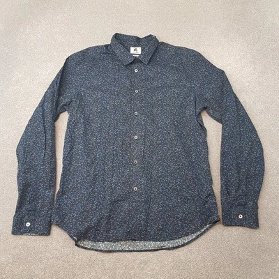 Paul Smith Mens Shirt XL Blue Pattern Slim Fit Long Sleeve Made In Portugal - image 1 of 4