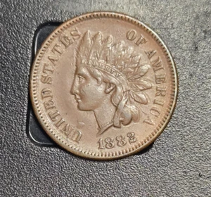 1882 Indian Cent Penny AU J33 - Picture 1 of 2