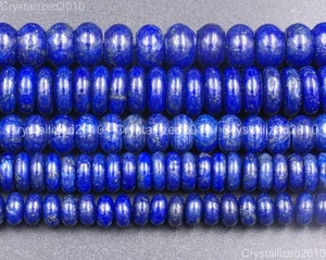 Natural Lapis Lazuli Gemstone Rondelle Spacer Beads 4mm 5mm 6mm 8mm 10mm 15.5" - Picture 1 of 12