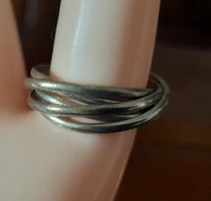 ANILLO PLATA ESTERLINA 5 LAZOS talla P1/2 o talla 8 estampado TAILANDIA 925 #tt - Imagen 1 de 7