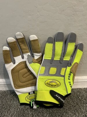 凯曼 2984 - 山羊谷物高可见背掌修补拉皮机械手套 — 第 1/3 张图片