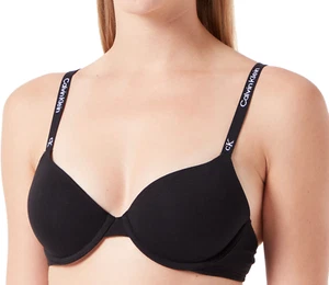 CALVIN KLEIN Women’s Lightly Lined Demi-Cup Bra, Light Padding, Black, UK 34C - Picture 1 of 4