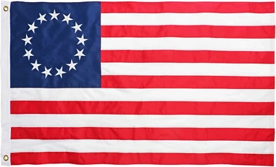 TBC Embroidered Betsy Ross Flag 3x5ft Historical American Flag 13 Star US Flag
