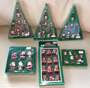 Christmas Tree Holiday Ornaments Mini Wooden Resin Santas Bears Mixed Lot 54 - Picture 1 of 9