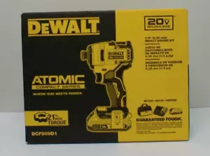 DEWALT ATOMIC 20 V 1/4 pulg. Kit de atornillador de impacto compacto inalámbrico sin escobillas DCF809D1 - Imagen 1 de 3