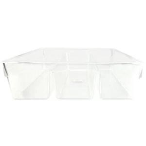 3 Pack Plastic Drawer Organizer 3 Compartment Storage Bin Multi-Use Solution - Picture 1 of 7