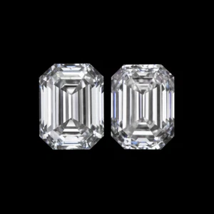 0.60ct GIA CERTIFIED DIAMOND STUD EARRINGS E VVS EMERALD CUT PAIR LOOSE NATURAL - Picture 1 of 3