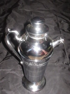 Vintage L B Cocktail Pitcher Antique Chromium Shaker Chrome Plated 12" Tall - Picture 1 of 10