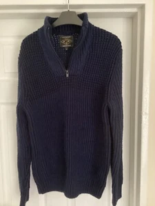 NEXT NAVY MENS JUMPER WITH ZIPPED NECK SIZE M - Picture 1 of 6