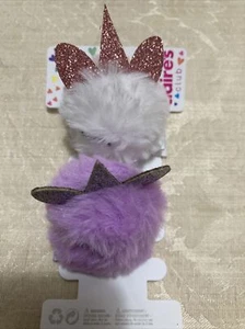 Claire’s Club Unicorn Pom Hair Clips - Picture 1 of 4