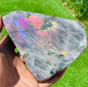 Precioso cristal de cuarzo labradorita púrpura natural 794 g muestra curación - Imagen 1 de 15