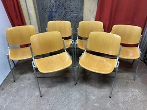 Set of Six Vintage Giancarlo Piretti Castelli Stacking Chairs FREE MCR DELIVERY - Picture 1 of 24