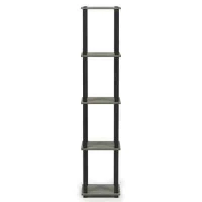 Tall Thin 5 Tier Bookshelf Bookcase Vertical For Wall Book Narrow Shelf Small - Image 1 of 4