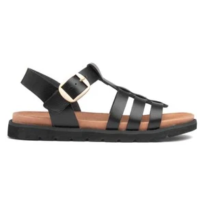 Heavenly Feet Womens Sandals Black Ladies Burnish Gladiator Saltwater SIZE