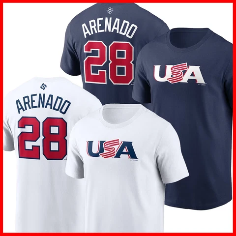 SALE!!! Nolan Arenado #28 USA Baseball Team 2023 World Baseball T Shirt S-5XL Cover