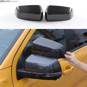 ABS Carbon Fiber Side View Mirror Cover Trim Overlay For Ford Ranger 2023-2024 - Picture 1 of 18
