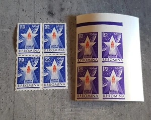 ROMANIA COSMONAUTIC IN SERVICE OF PEACE "LUNA 4" IN BLOCKS OF FOUR MNH - Picture 1 of 2