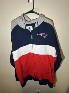 Vintage Starter New England Patriots Embroidered Zip Hoodie Sweatshirt Size 3xl - Picture 1 of 7