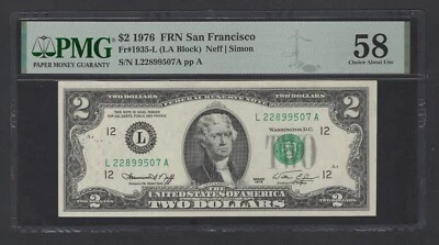 United States-Federal Reserve 2 Dollars 1976 Fr#1935-L (LA Block) About UNC - Image 1 of 2