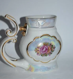 Vintage Large beautiful Vase Porcelain Mother Pearl Painting Flower 5" Decor Art - Picture 1 of 6