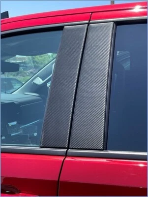 PILLARS CARBON FIBER OVERLAY ON 304 STAINLESS FOR CADILLAC CATERA 97-01 4-PC - Image 1 of 3