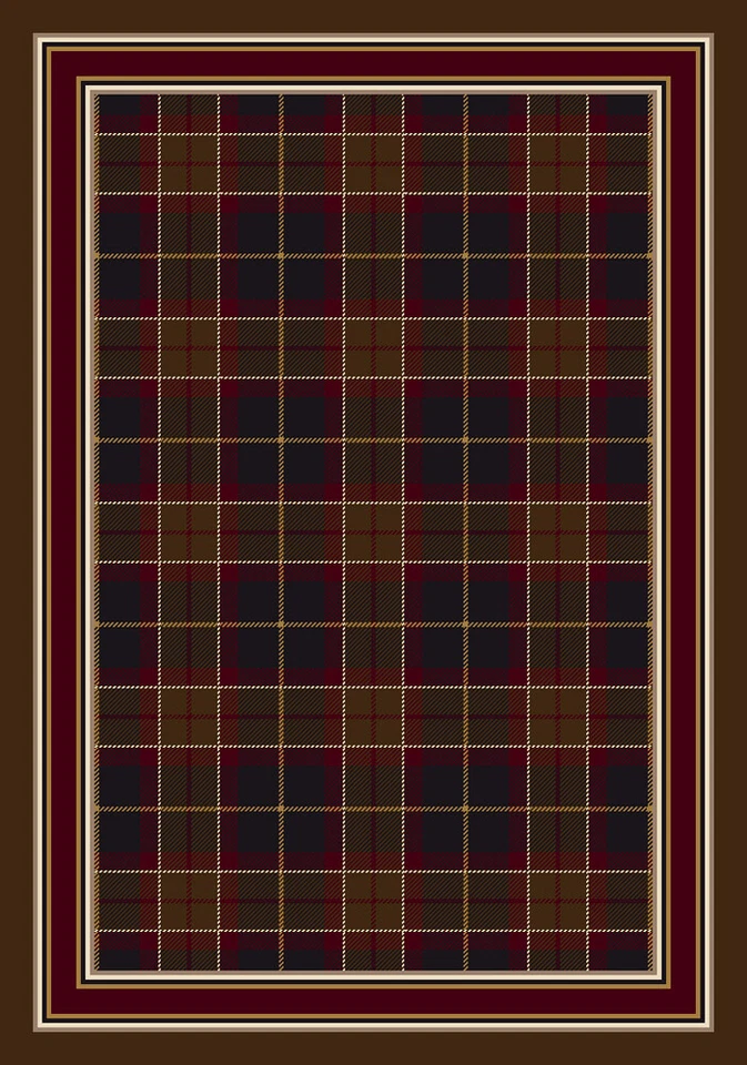 Milliken Red Transitional Casual Geometric Bordered Magee Tartan Onyx Amber - Image 1 of 1